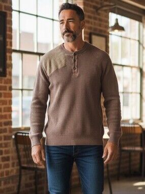 Elbow Patch Gorpcore Pullover Sweater Outdoor Workwear Knit Gander Mountain